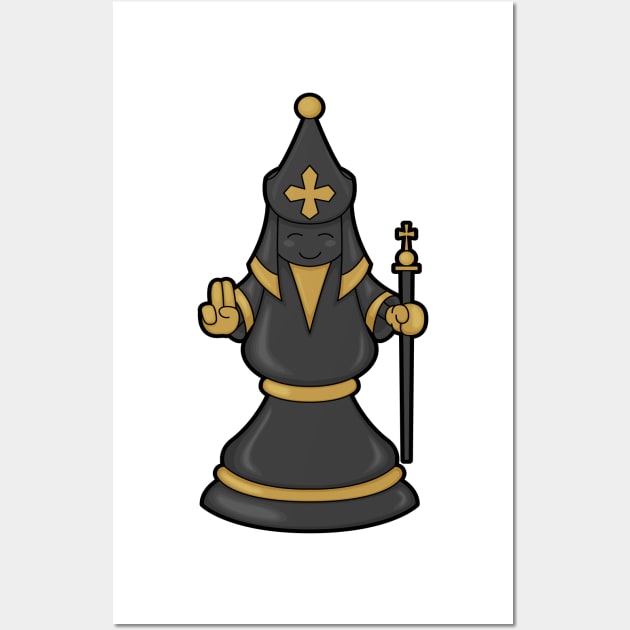 Chess piece Bishop at Chess with Staff Wall Art by Markus Schnabel